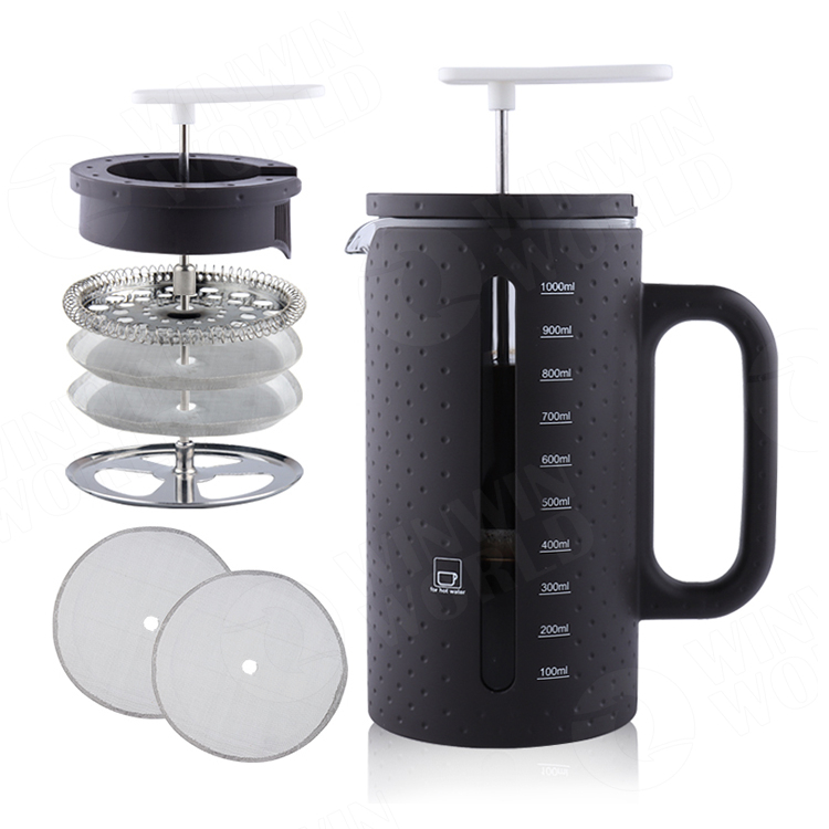 Daily Use Travel Coffee Plunger Personal French Press Steel Cafetiere