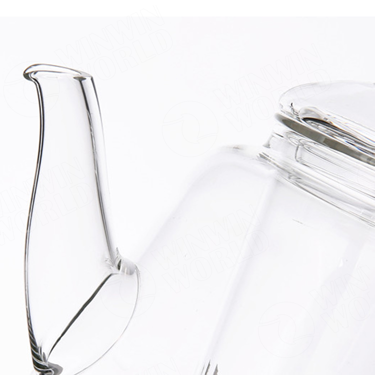 Collapsible Transparent Glass Tea Pot with Handle