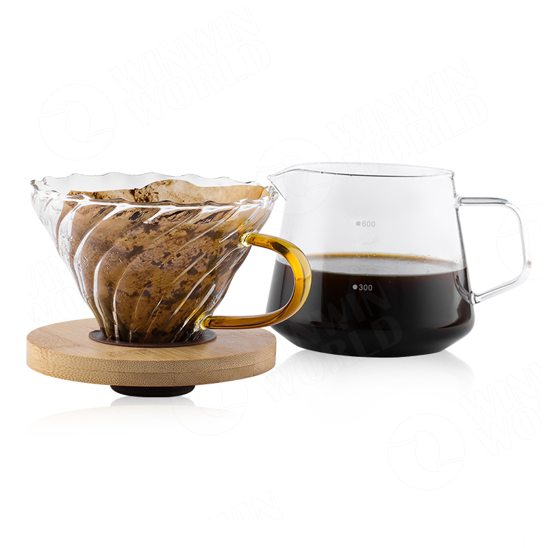 New Well Designed Glass Transparent Coffee Maker Portable Hand Brewed Dripping Coffee Pot
