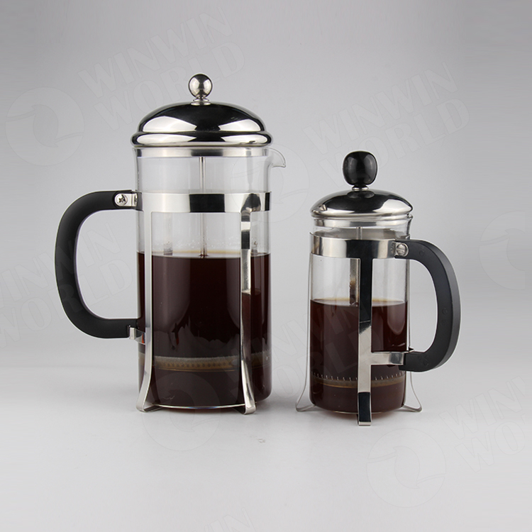 High Temperature Resistant Camping Stainless Steel Cafetiere Large French Press