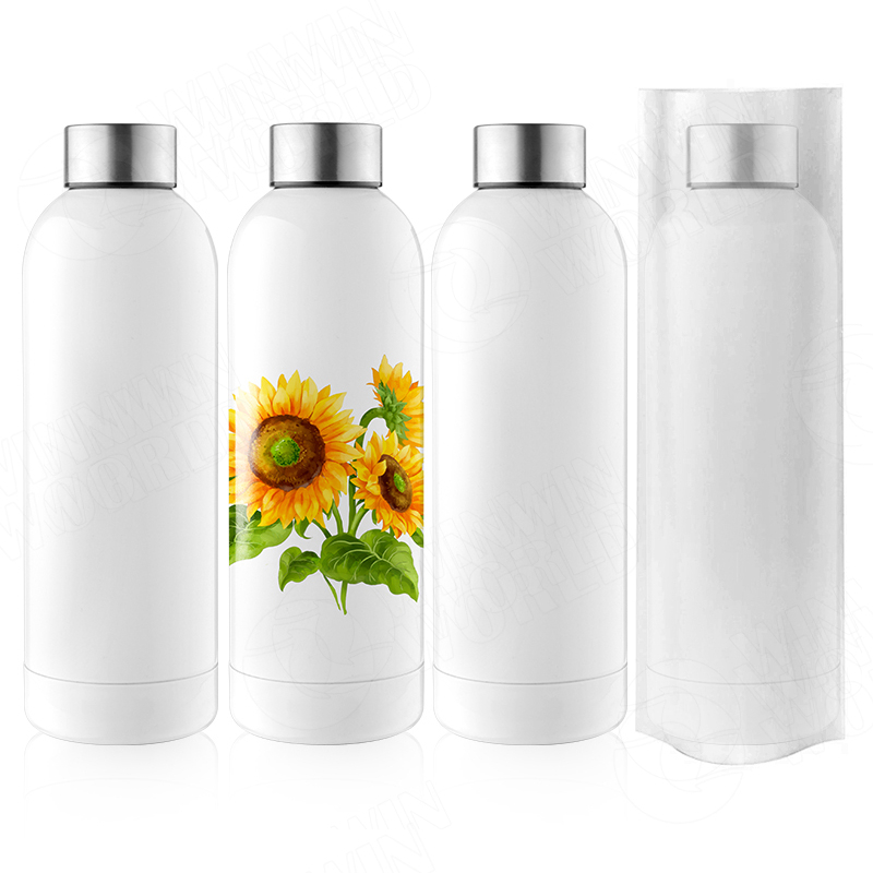 Insulated Stainless Steel Sublimation Blanks Gradient White Stemless Sippy Cup Wine Tumbler with Lid, Birthday Christmas Gifts