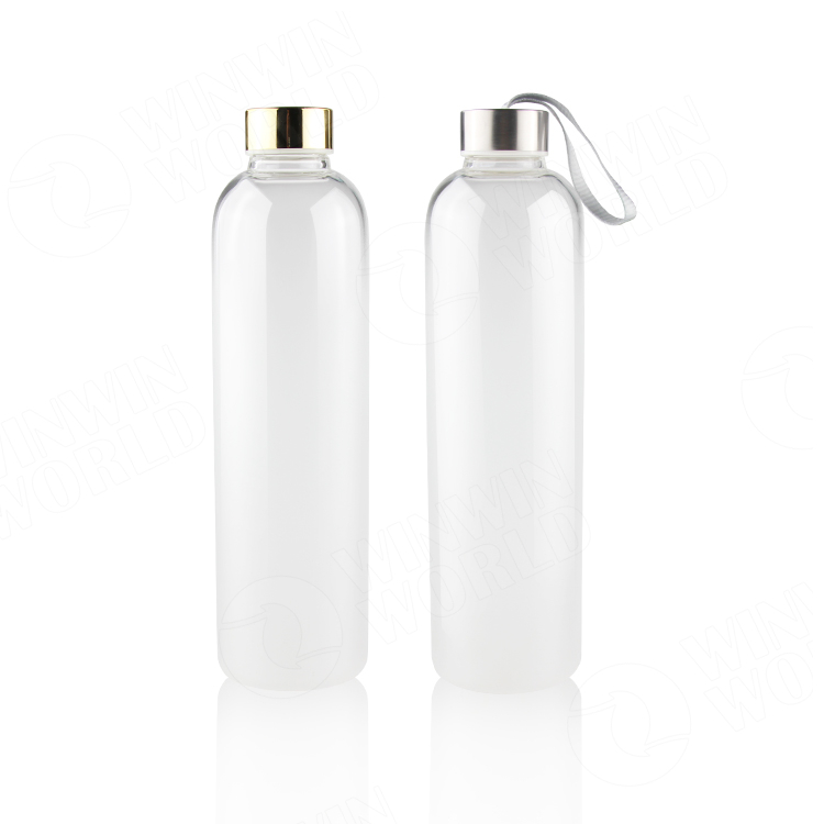 Cheap Price Custom Logo Frosted Glass Water Bottle with Sling for Sale 2020 Travel Borosilicate Glass Water Bottles for Sport