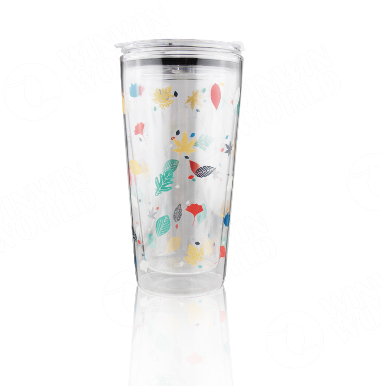Double Wall Glass Silk Printing Custom Beer Coffee Mugs Tea Water Cups