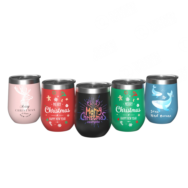 Wholesale 12OZ Stainless Steel Vacuum Insulated Double Walled Travel Mug Sublimation White Plain DIY Trendy Wine Tumbler