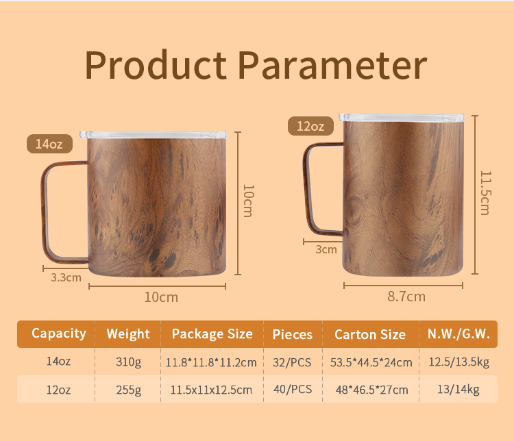 Food Grade Reusable Wooden Travel Coffee Drinking Cups with Lids 