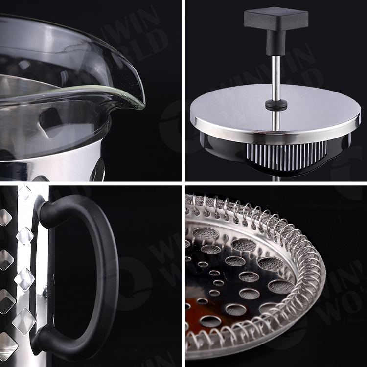 Thick Borosilic Glass Best Travel Metal French Hand Presscoffee 
