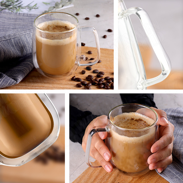 Vacuum Insulated Double Wall Glass Coffee Mug Personalized Cusom Made Keep Inside Hot/Cold Cups