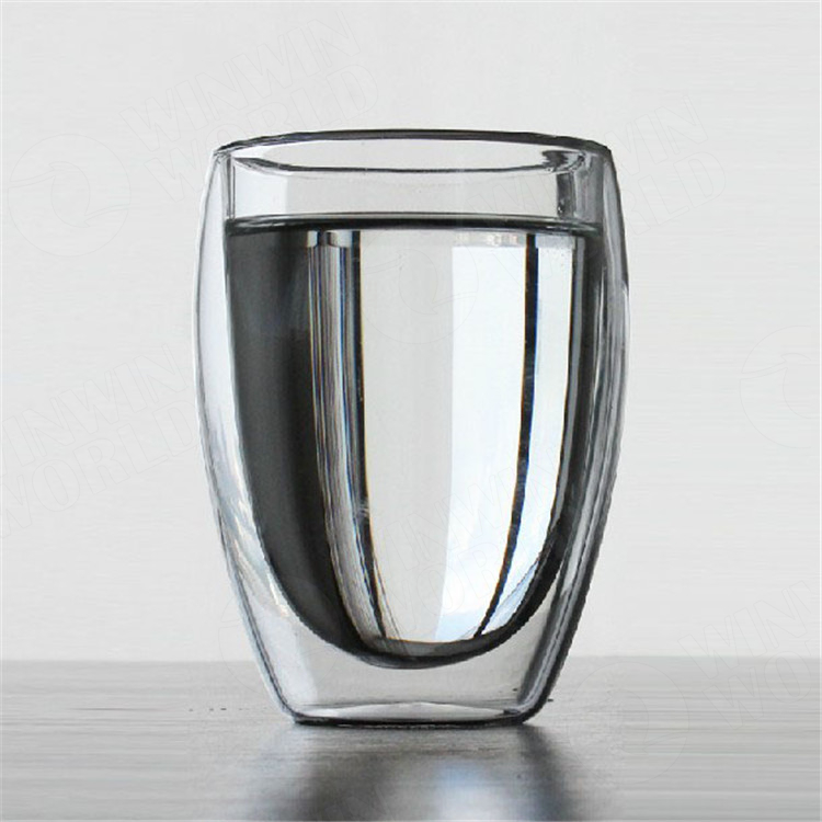 80ml Custom Double Walled Transparent Glass Coffee Cups Tea Cups