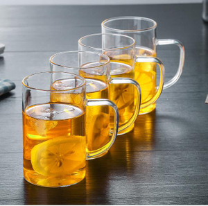 Customized Tea Hot Drink Cups Transparent Glass Cup