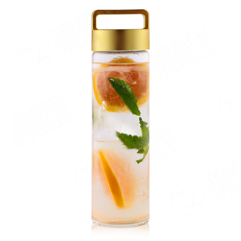 Hot New Products Leakproof BPA Free Loose Leaf Tea & Fruit Infuser Double Insulated Glass Tea Bottle with Tea Strainer