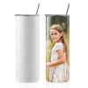 Sublimation Heat Transfer 600ml insulated Double Walled Stainless Steel Mugs Blank Straight Skinny Tumbler With Straw