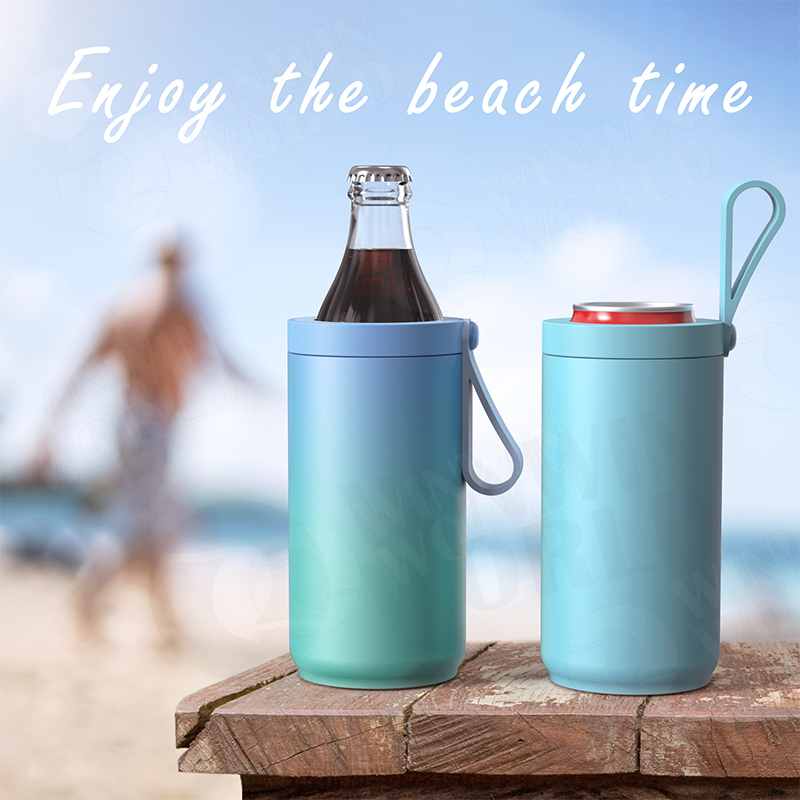 Multiple Function Beer Drinks Can Double Wall Insulated Stainless Steel Slim Can Cooler For Beverage