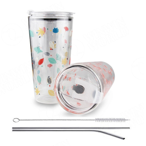 Double Wall Glass Silk Printing Custom Beer Coffee Mugs Tea Water Cups