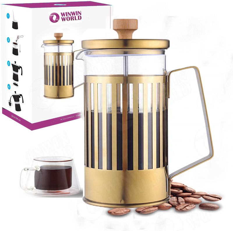 350ml different capacity portable rose gold French Press Coffee Maker