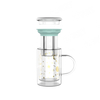 Beautiful Decal Custom Design Glass Double Wall Vintage Tea Cup With Infuser ,Tea Cups Glass Cover Saucers Easy Clean