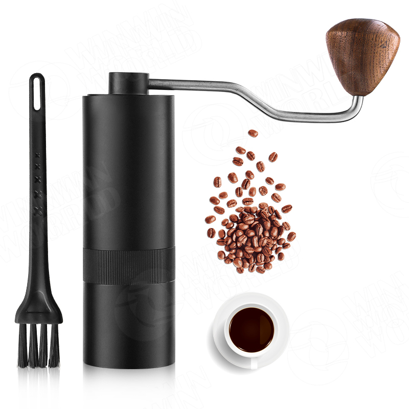 Manual Coffee Grinder, Burr Coffee Bean Grinder - Capacity 20g with CNC Stainless Steel Pentagon Conical Burr for Home and Camping