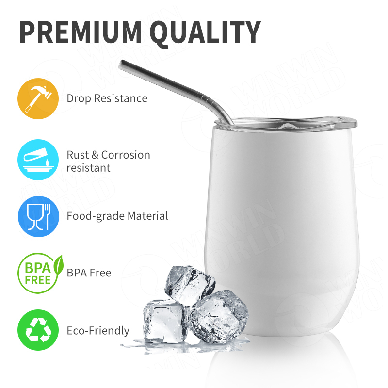 Wholesal Stainless Steel 12Oz Tumblers Double Wall Insulated Straight Water Cup Wine Sublimation Tumbler With Lids And Straws