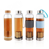 500ml Glass Spray Custom Available Sipper Big Capacity Water Bottles Bamboo Lid Running Water Bottle in Bulk