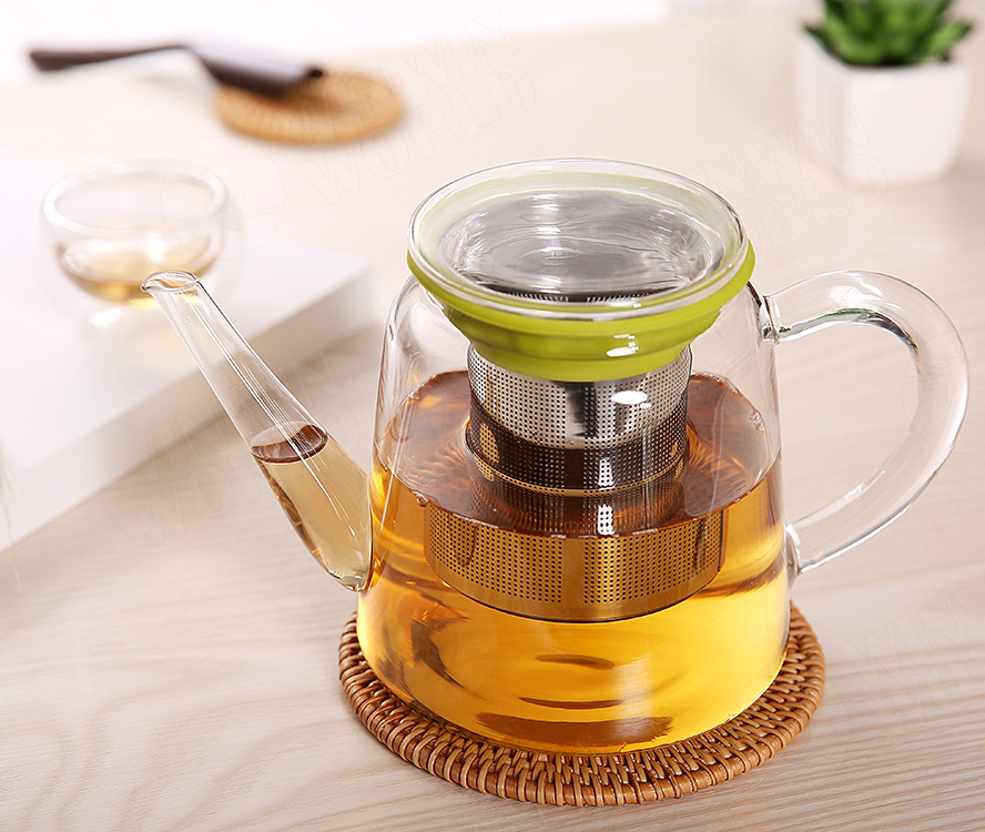 1000ml Camping Coffee Tea Pot Hand Made Glass Set
