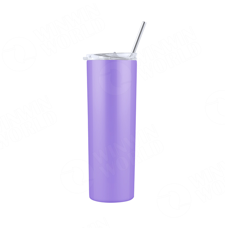 New Design 20oz Double Wall Skinny Tumbler with Straw
