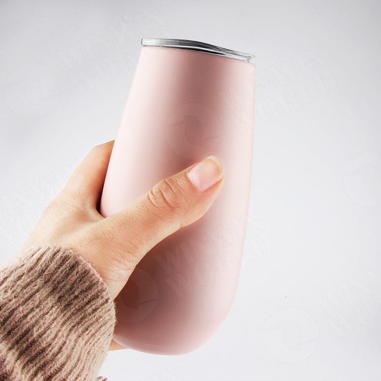 6oz Custom Stainless Steel Wine Tumbler Cups with Lids And Straws