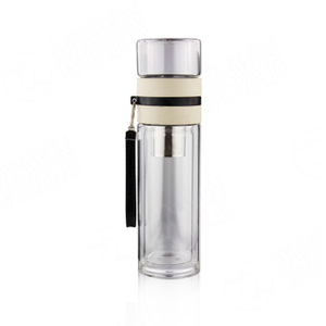 2020 wholesale gemstone crystal glass water bottle tea infuser rose gold lid water bottles
