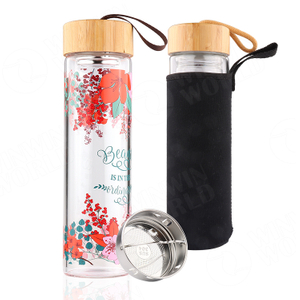 New 20Oz Glassware Tall Drinking Glasses Set with Tea Infuser 